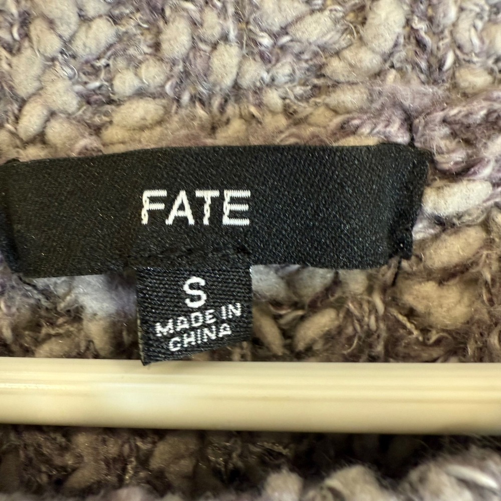 Fate Womens Small Sweater Knit Gray Purple Long Sleeve Pullover-‎ Anthropologie - Picture 3 of 5
